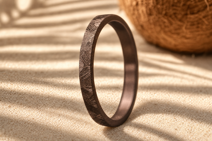 Anneau (medium) "🥥Coco - Paillettes" en acier paillettes pour bague mood interchangeable