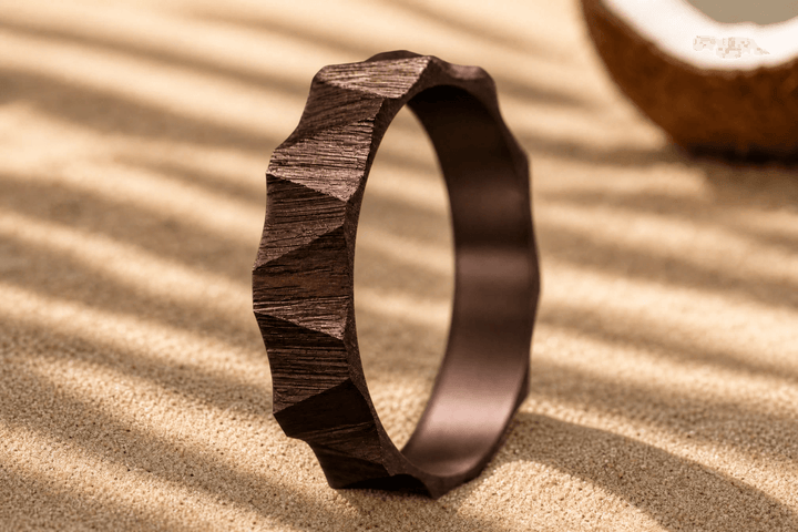 Anneau (deux tiers) "🥥Coco - Sahara" en argent pour bague mood interchangeable