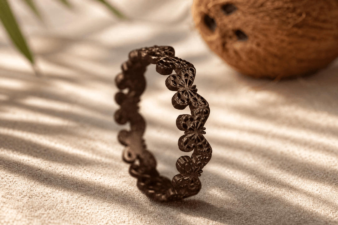 Anneau (deux tiers) "🥥 Coco - Mariposa" en argent pour bague mood interchangeable