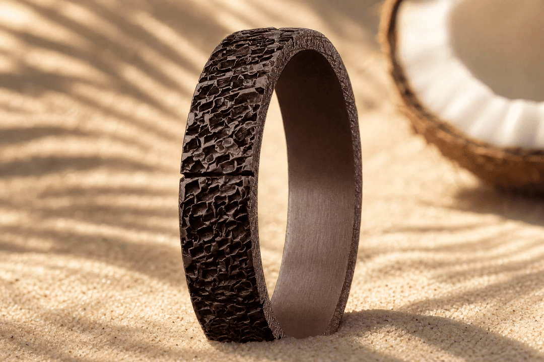 Anneau (deux tiers) "🥥Coco - Rock" en acier rock pour bague mood interchangeable