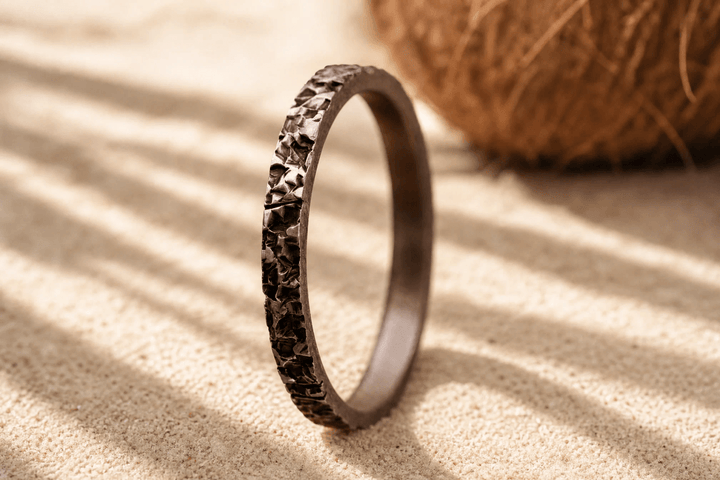 Anneau (medium) "🥥Coco - Rock" en acier rock pour bague mood interchangeable