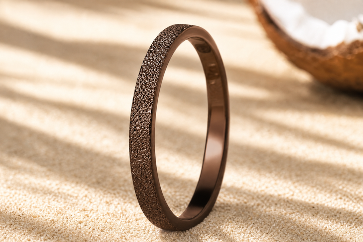 Anneau (medium) "🥥 Coco - Neige éternelle" en argent glitter pour bague mood interchangeable