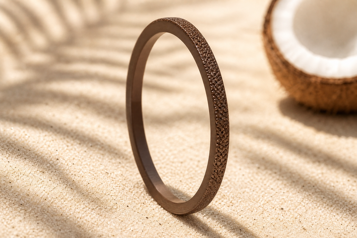 Anneau (mini) "🥥 Coco - Neige éternelle" en argent glitter pour bague mood interchangeable