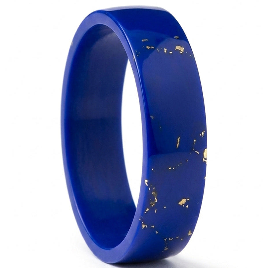 💙 Bleu des Dieux — anneau (deux tiers) taillé dans le lapis-lazuli