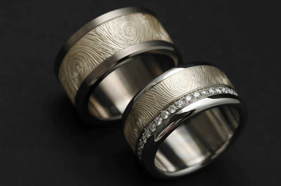 addon "Digit" aus Silber mit Fingerabdruck für personalisierbaren mood Ring