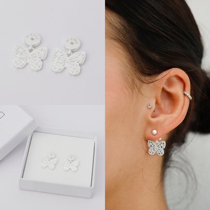 "Drop Mariposa " mood en argent 925 (Bijou d'oreille)