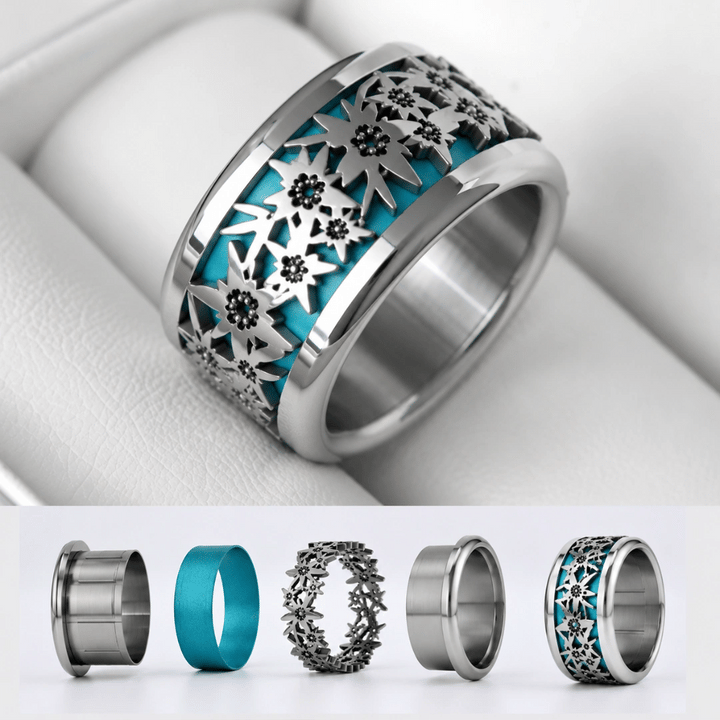 Bague complète Edelweiss - Bague mood interchangeable (femme / homme)