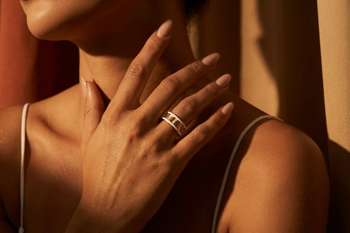🤍 White Mirage 🤍 Base white gold — émail blanc, bords rose gold