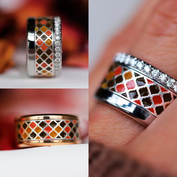 Preview – Inner ring (addon) in 925 silver with enamel coating, Winter by the fireside 🔥