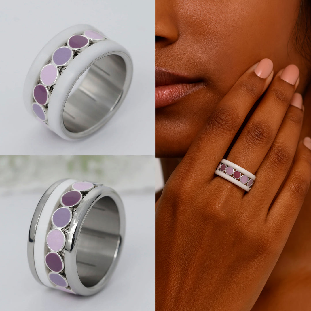 Medium addon in silver with enamel "Hatjor" for interchangeable mood ring