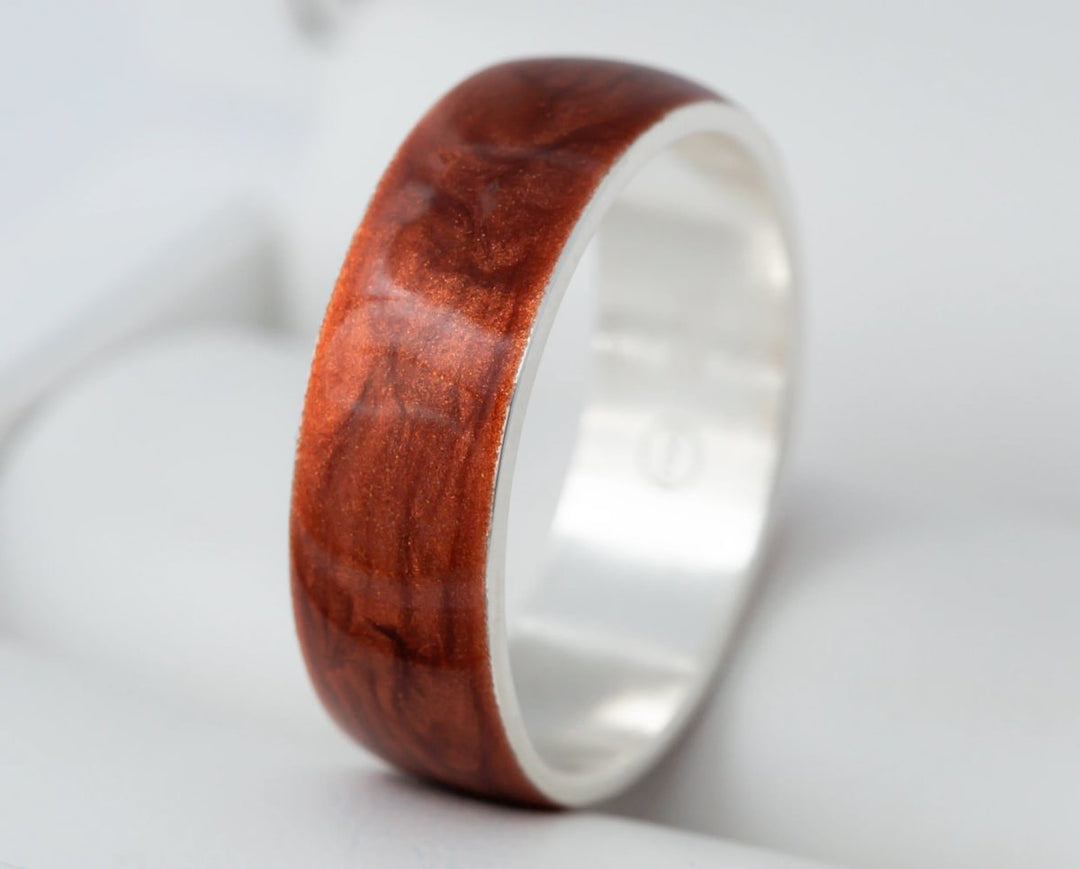 Eye of the Tiger 🐅 inner ring (addon) in 925 silver with a pearly ochre enamel coating