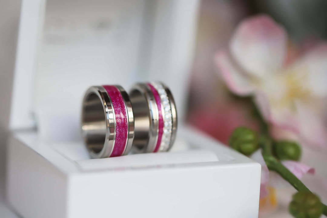 Bright rose  💖 💖   2/3 addon in 925 silver with pink enamel coating - shiny