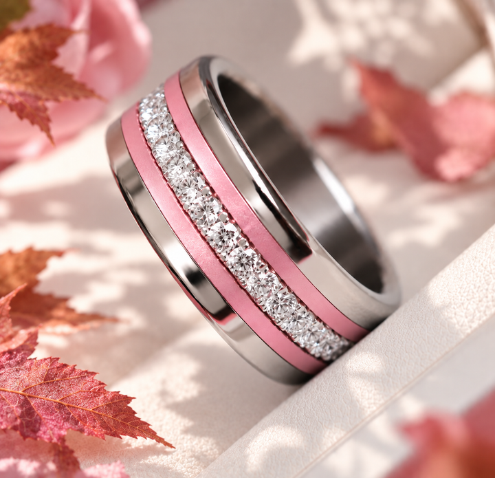 Les éphémères d'octobre. La lumière. — bague mood avec Aura Authentique et minis rose pastel