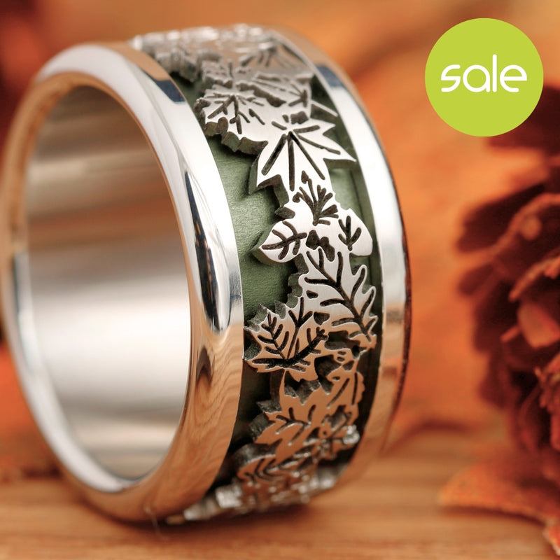 Ring set | Autumn leaves 3D - interchangeable mood ring