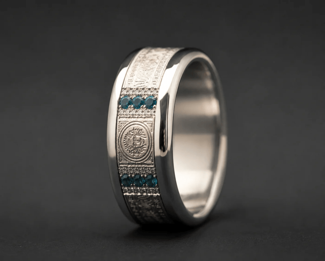 Innenring (2/3 Addon) „Flash Griechenland Nr.109 - Version 2026“ aus gespicktem Silber für den auswechselbaren mood Ring