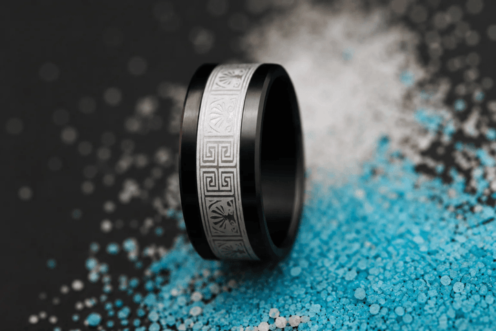 Innenring (2/3 Addon) „Flash Griechenland Nr.113 - Version 2026“ aus Aluminium für den auswechselbaren mood Ring