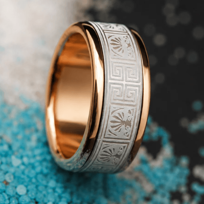 Innenring (2/3 Addon) „Flash Griechenland Nr.113 - Version 2026“ aus Aluminium für den auswechselbaren mood Ring