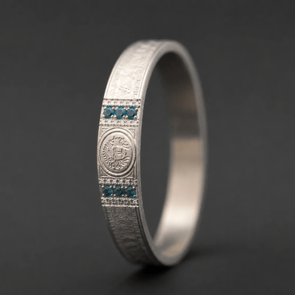 Innenring (2/3 Addon) „Flash Griechenland Nr.109 - Version 2026“ aus gespicktem Silber für den auswechselbaren mood Ring
