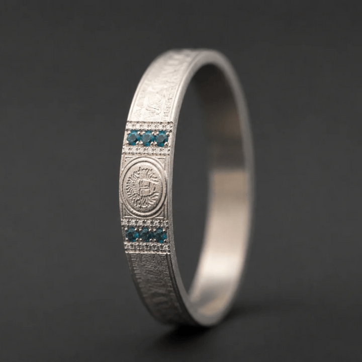 Innenring (2/3 Addon) „Flash Griechenland Nr.109 - Version 2026“ aus gespicktem Silber für den auswechselbaren mood Ring