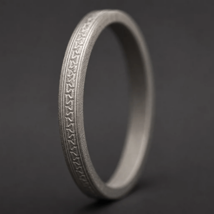 Innenring (Medium Addon) „Flash Griechenland Nr.111 - Version 2026“ aus sandgestrahltem Titan für den auswechselbaren mood Ring