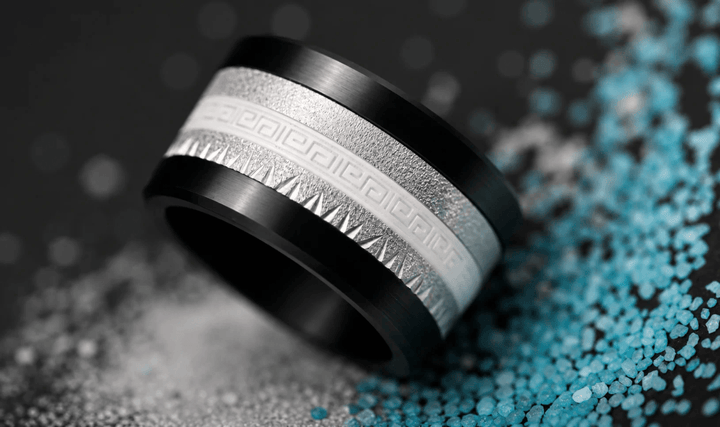 Innenring (Medium Addon) „Flash Griechenland Nr.114 - Version 2026“ aus sandgestrahltem opakem Polymer für den auswechselbaren mood Ring