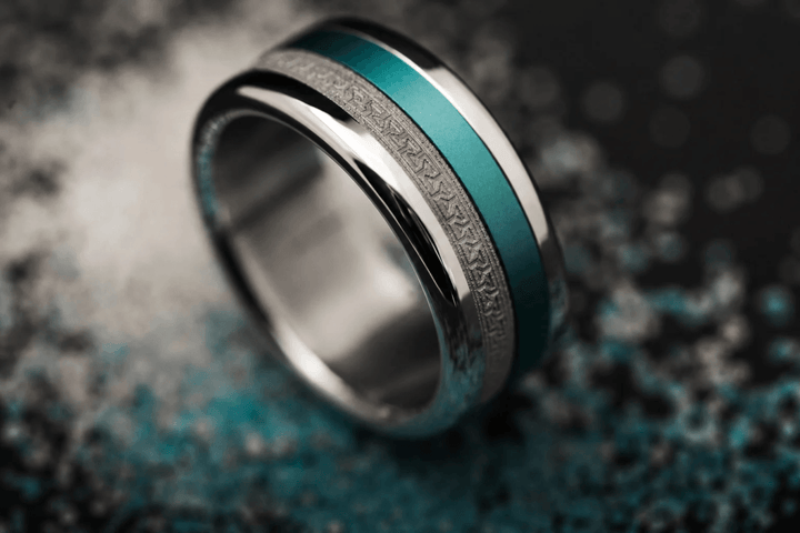 Innenring (Medium Addon) „Flash Griechenland Nr.111 - Version 2026“ aus sandgestrahltem Titan für den auswechselbaren mood Ring