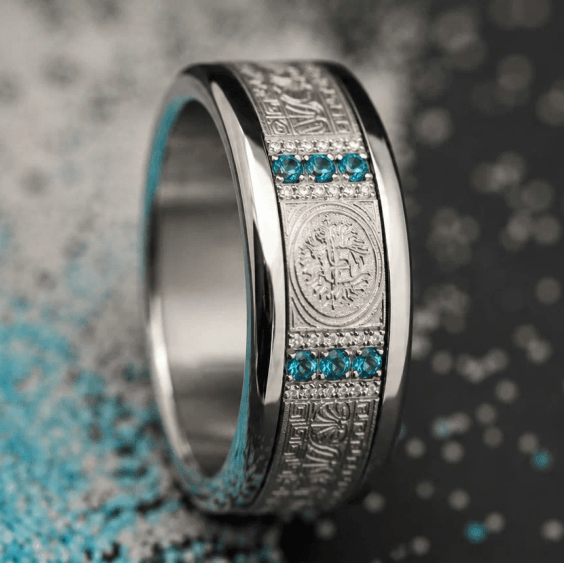 Innenring (2/3 Addon) „Flash Griechenland Nr.109 - Version 2026“ aus gespicktem Silber für den auswechselbaren mood Ring