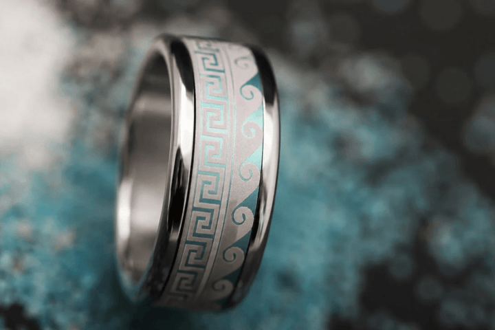 Innenring (2/3 Addon) „Flash Griechenland Nr.112 - Version 2026“ aus Aluminium für den auswechselbaren mood Ring