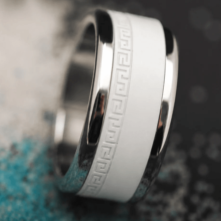 Innenring (Medium Addon) „Flash Griechenland Nr.114 - Version 2026“ aus sandgestrahltem opakem Polymer für den auswechselbaren mood Ring