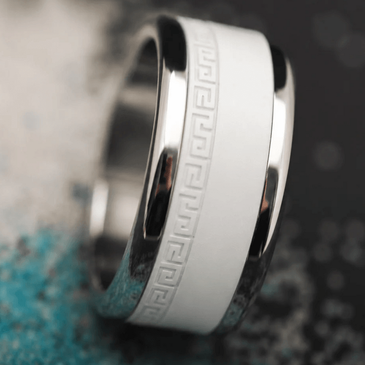 Innenring (Medium Addon) „Flash Griechenland Nr.114 - Version 2026“ aus sandgestrahltem opakem Polymer für den auswechselbaren mood Ring