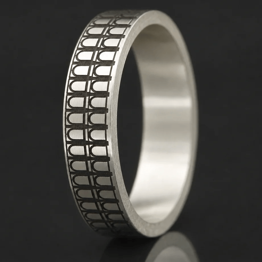 Anneau (deux tiers) "Flash Italie n°165 - 2026" en argent oxydé pour bague mood interchangeable