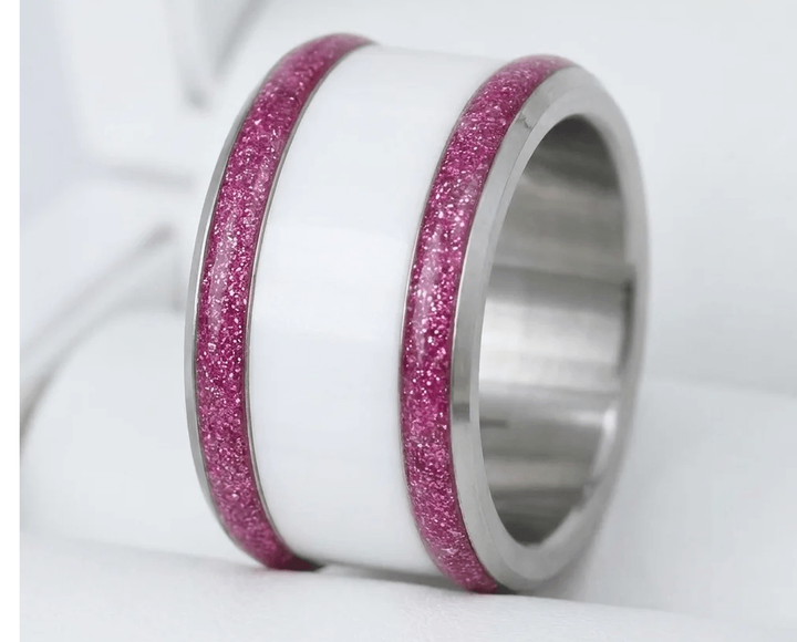 Base large "Cyber Pink" en acier carrée pour bague mood interchangeable