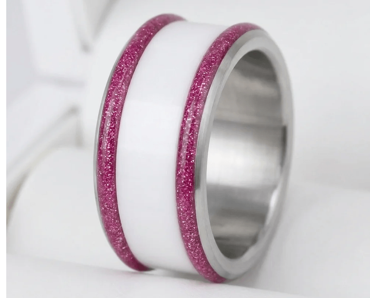 Base extra small "Cyber Pink" en acier carrée pour bague mood interchangeable