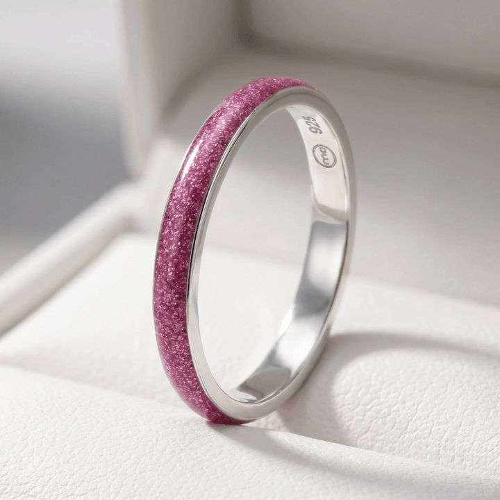 Anneau (medium) "Cyber Pink" en argent pour bague mood interchangeable