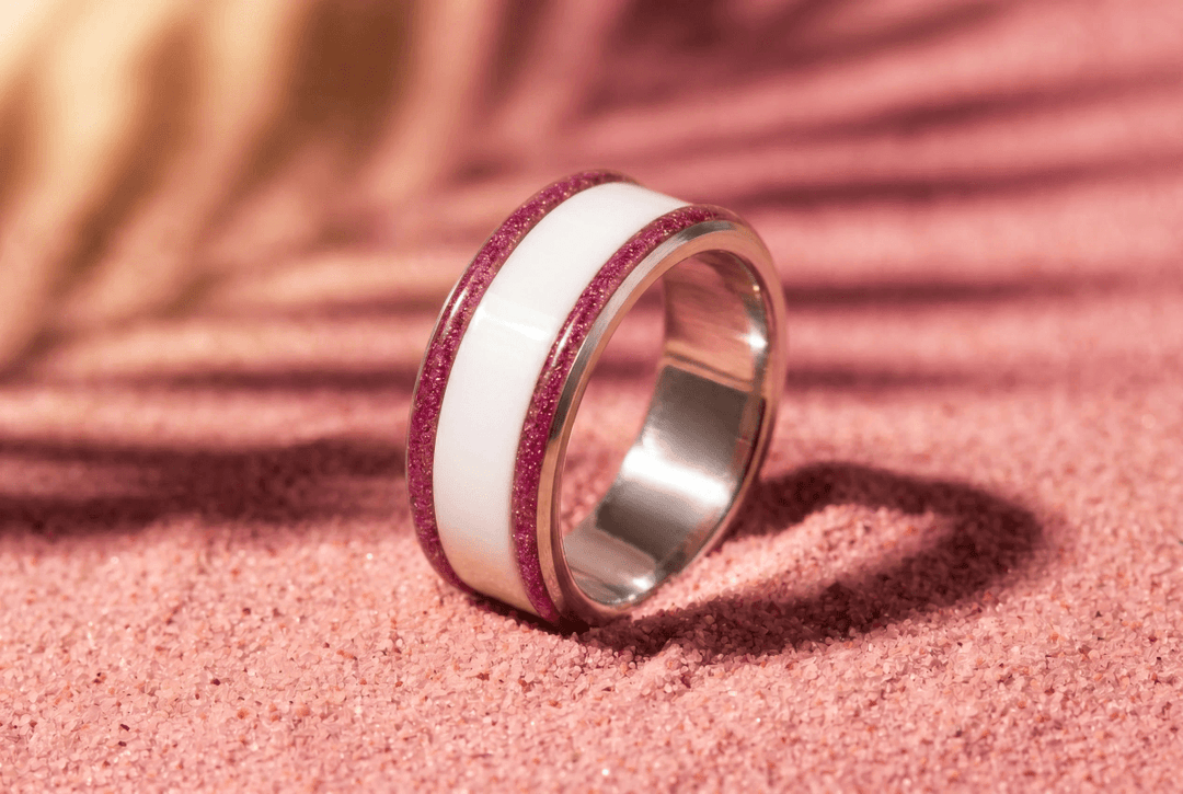 Base extra small "Cyber Pink" en acier carrée pour bague mood interchangeable