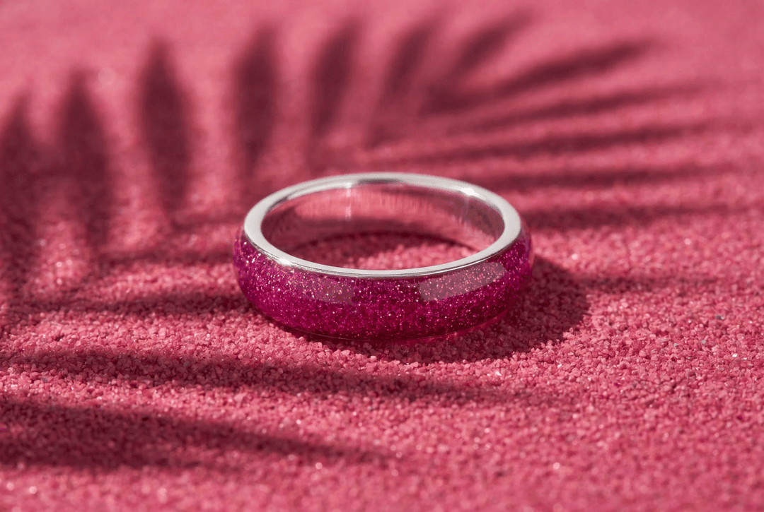 Anneau (deux tiers) "Cyber Pink" en argent pour bague mood interchangeable