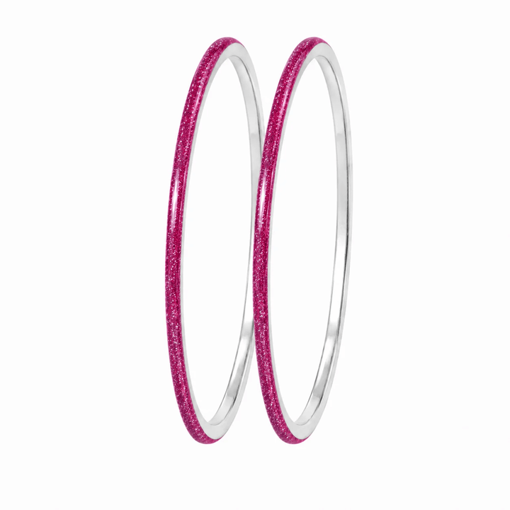 Anneau (2 minis) "Cyber Pink" en argent pour bague mood interchangeable