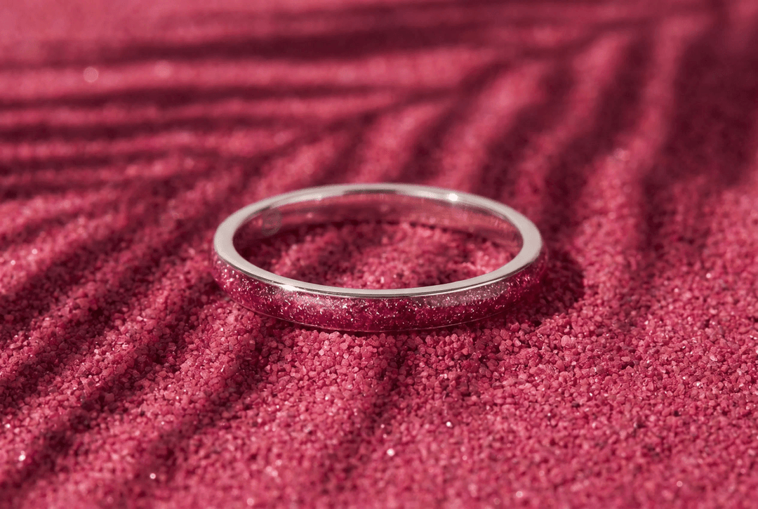 Anneau (medium) "Cyber Pink" en argent pour bague mood interchangeable