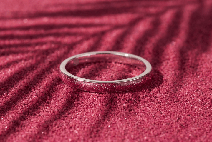 Anneau (medium) "Cyber Pink" en argent pour bague mood interchangeable