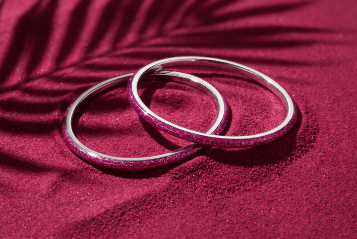 Anneau (2 minis) "Cyber Pink" en argent pour bague mood interchangeable