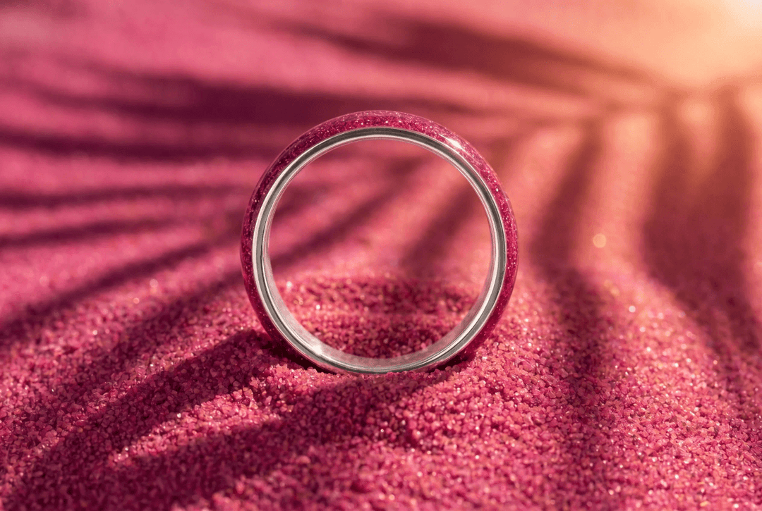 Anneau (addon) "Cyber Pink" en argent pour bague mood interchangeable