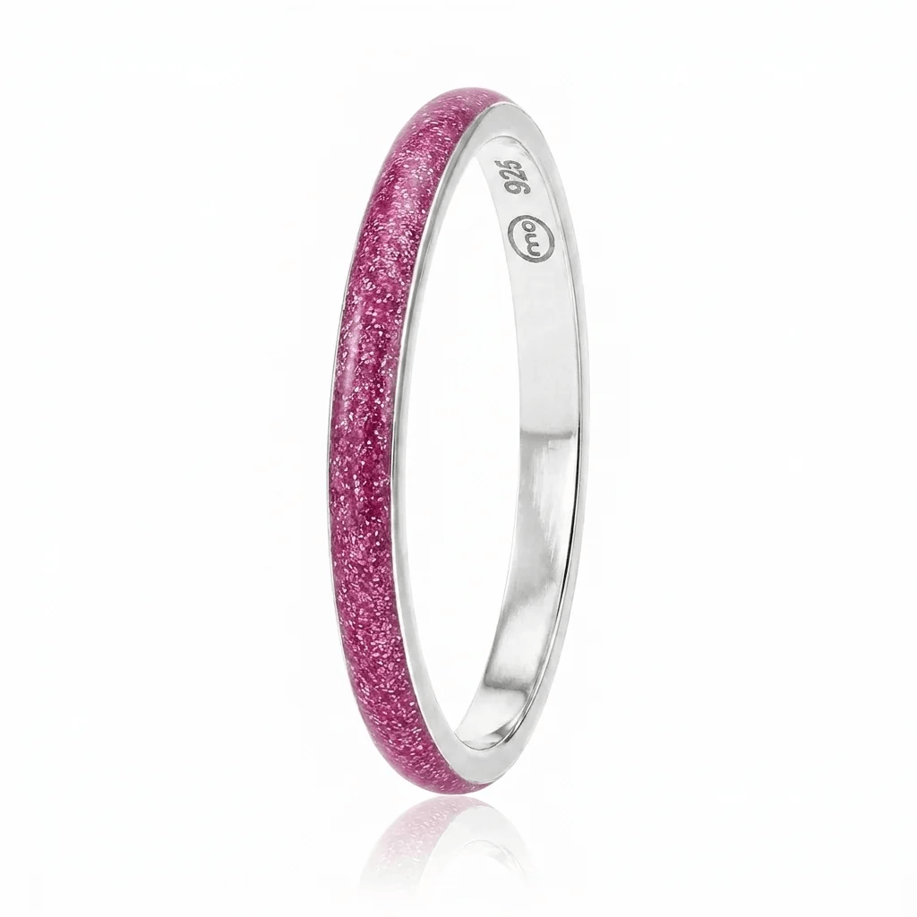 Anneau (medium) "Cyber Pink" en argent pour bague mood interchangeable