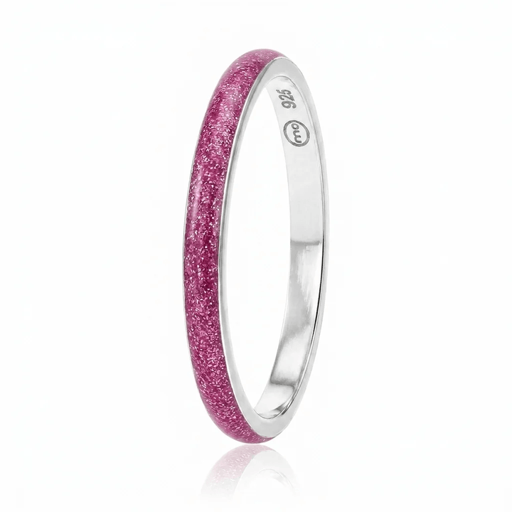 Anneau (medium) "Cyber Pink" en argent pour bague mood interchangeable