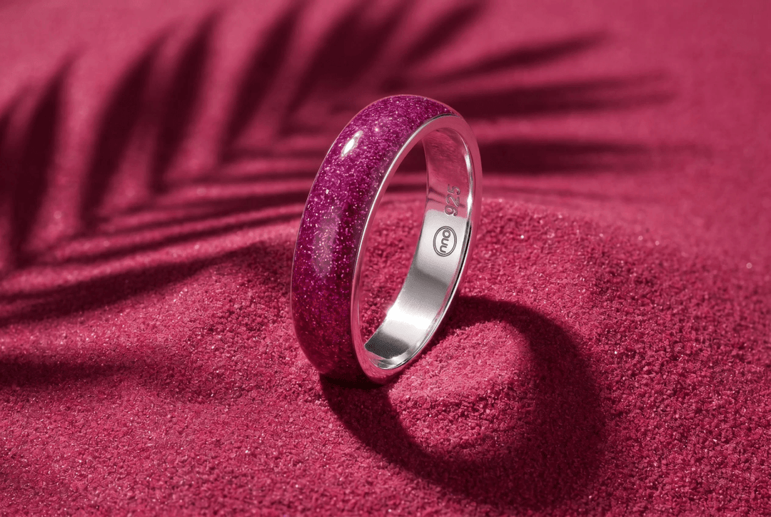Anneau (deux tiers) "Cyber Pink" en argent pour bague mood interchangeable