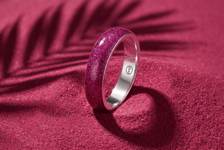 Anneau (deux tiers) "Cyber Pink" en argent pour bague mood interchangeable