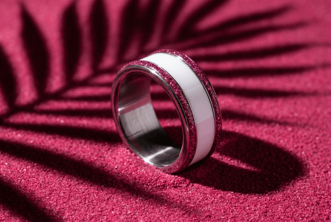 Base extra small "Cyber Pink" en acier carrée pour bague mood interchangeable
