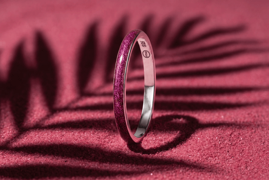 Anneau (medium) "Cyber Pink" en argent pour bague mood interchangeable