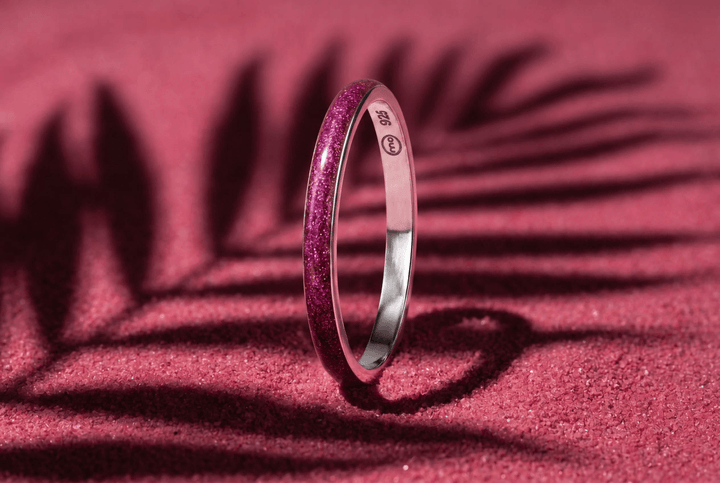 Anneau (medium) "Cyber Pink" en argent pour bague mood interchangeable