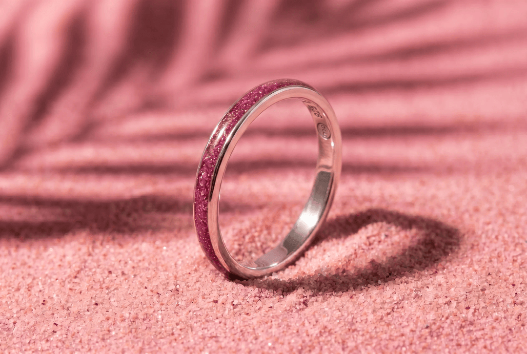 Anneau (medium) "Cyber Pink" en argent pour bague mood interchangeable