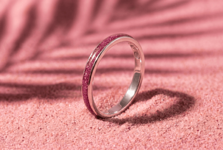 Anneau (medium) "Cyber Pink" en argent pour bague mood interchangeable
